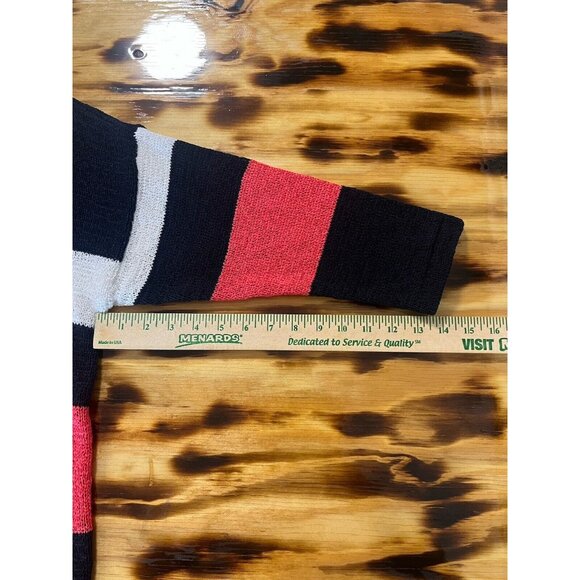 Chaps Pull Over Red White Blue Size XL Sweater 3/4 Sleeve Striped Nautical City - Picture 4 of 10